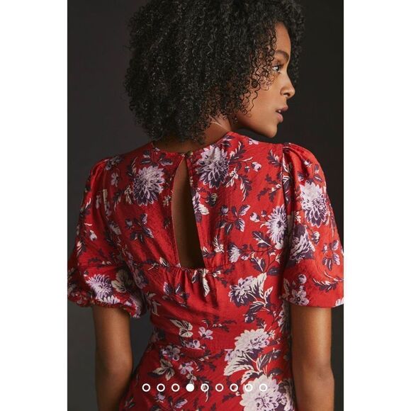 New Anthropologie x Maeve Puff-Sleeve Dress Size 10 - Picture 4 of 9